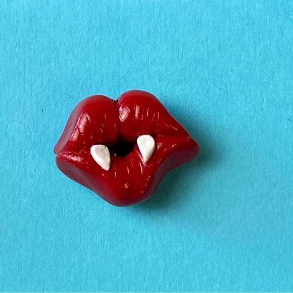 Vampire's Kiss Polymer Clay Stud Earrings - Picture 2 of 4